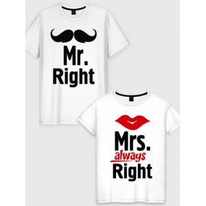  Tricou pentru cuplu Mr.Right - Mrs.Right